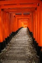 Famous red tunnel in Kyoto Royalty Free Stock Photo