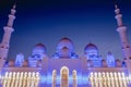 Famous religious building of Sheikh Zayed Mosque In Abu Dhabi