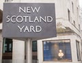 The famous Revolving signpost of New Scotland Yard is infamous and is located outside the HQ which is located in London, 2018