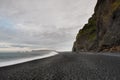 Famous Reynisdrangar rock formations at black Reynisfjara Beach Royalty Free Stock Photo