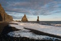 Famous Reynisdrangar rock formations at black Reynisfjara Beach Royalty Free Stock Photo