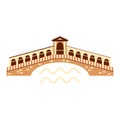 Famous Rialto Bridge in Venice Icon