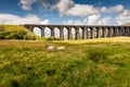 Famous Ribble Valley viaduct railway crossing seen in all its glory.