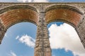 Famous Ribble Valley viaduct railway crossing showing brick construction under some of the arches Royalty Free Stock Photo