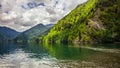 Rizza lake in the Abhazia Royalty Free Stock Photo