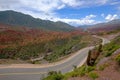 The famous Road Ruta 40 trough the beautiful canyon of the Cuesta de Miranda, La Rioja, Argentina
