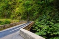 Famous Road to Hana fraught with narrow one-lane bridges, hairpin turns and incredible island views, Maui, Hawaii Royalty Free Stock Photo