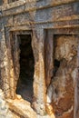 Famous rock-cut Lycian tombs in Kas. Antalya - Turkey Royalty Free Stock Photo