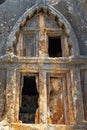 Famous rock-cut Lycian tombs in Kas. Antalya - Turkey Royalty Free Stock Photo