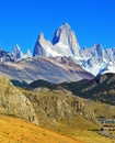 Famous rock Fitz Roy peaks in the Andes