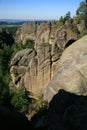 Famous rock formations in Czech Republic called Divadlo ( Theatre ) Royalty Free Stock Photo