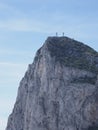 Famous rock of Gibraltar landscape on Iberian Peninsula in Great Britain - vertical