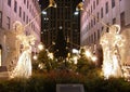 Famous Rockefeller Center Christmas tree as seen from 5th Avenue