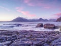 The famous rocky bay of Elgol on the Isle of Skye, Scotland. The Cuillins mountain Royalty Free Stock Photo