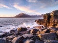 The famous rocky bay of Elgol on the Isle of Skye, Scotland. The Cuillins mountain Royalty Free Stock Photo