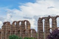 Famous roman aqueduct of los Milagros in Merida, Spain Royalty Free Stock Photo