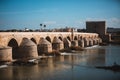 The Famous Roman Bridge Puente Romano of Cordoba Spain and River Guadalquivir Rio Grande Royalty Free Stock Photo