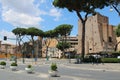 Famous roman forum in rome city center italy a famous tourist destination in italy Royalty Free Stock Photo