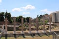 Famous roman forums in rome city center italy a famous tourist destination Royalty Free Stock Photo