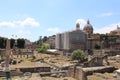 Famous roman forums in rome city center italy a famous tourist destination Royalty Free Stock Photo