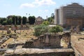 Famous roman forums in rome city center italy a famous tourist destination Royalty Free Stock Photo