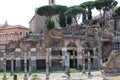 Famous roman forums in rome city center italy a famous tourist destination Royalty Free Stock Photo