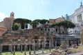 Famous roman forums in rome city center italy a famous tourist destination Royalty Free Stock Photo