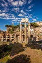 Famous Roman ruins in Rome, Capital city of Italy Royalty Free Stock Photo