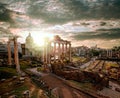 Famous Roman ruins in Rome, Capital city of Italy Royalty Free Stock Photo