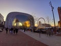 Famous rotterdam market at sunset