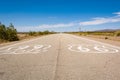 Historic Route 66 road in Californian desert.