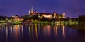 Evening view of the Wawel royal castle in Krakow, Poland Royalty Free Stock Photo