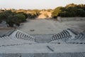 Famous ruins of the Rhodes Acropolis and ancient olympic stadium in Rhodes town.