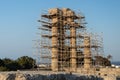 Famous ruins of the Rhodes Acropolis and ancient olympic stadium in Rhodes town.