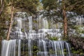 Famous Russel Falls closeup. Mount Field National Park, Tasmania