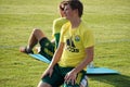 the famous russian football player Andrei Arshavin in the first training session in the new club