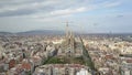 Famous Sagrada Familia - Basilica and Expiatory Church of the Holy Family in Barcelona, Spain Royalty Free Stock Photo