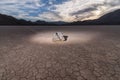 Famous Sailing Stones of Death Valley in California Royalty Free Stock Photo