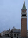 Famous Saint Mark`s Square in Venice with Basilica San Marco Royalty Free Stock Photo