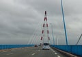 The famous Saint Nazaire bridge. Pillar of the bridge