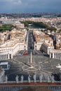 Famous Saint Peter& x27;s Square in Vatican, aerial view of the city Rome, Italy. Royalty Free Stock Photo