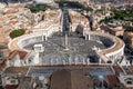 Famous Saint Peter& x27;s Square in Vatican, aerial view of the city Rome, Italy. Royalty Free Stock Photo
