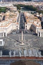 Famous Saint Peter& x27;s Square in Vatican, aerial view of the city Rome, Italy. Royalty Free Stock Photo