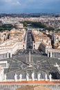 Famous Saint Peter& x27;s Square in Vatican, aerial view of the city Rome, Italy. Royalty Free Stock Photo