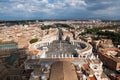 Famous Saint Peter& x27;s Square in Vatican, aerial view of the city Rome, Italy. Royalty Free Stock Photo