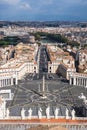 Famous Saint Peter& x27;s Square in Vatican, aerial view of the city Rome, Italy. Royalty Free Stock Photo