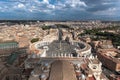 Famous Saint Peter& x27;s Square in Vatican, aerial view of the city Rome, Italy. Royalty Free Stock Photo