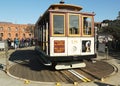 The famous San Francisco cable car on turnaround at Powell and Market Street
