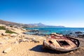 Famous sandy beach of Falasarna at the north west of Chania, Crete.