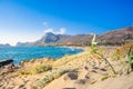 Famous sandy beach of Falasarna at the north west of Chania, Crete.